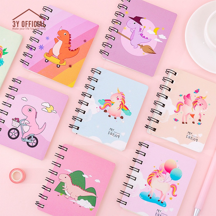 

3Y Buku catatan mini memo notebook motif Dino cute lucu