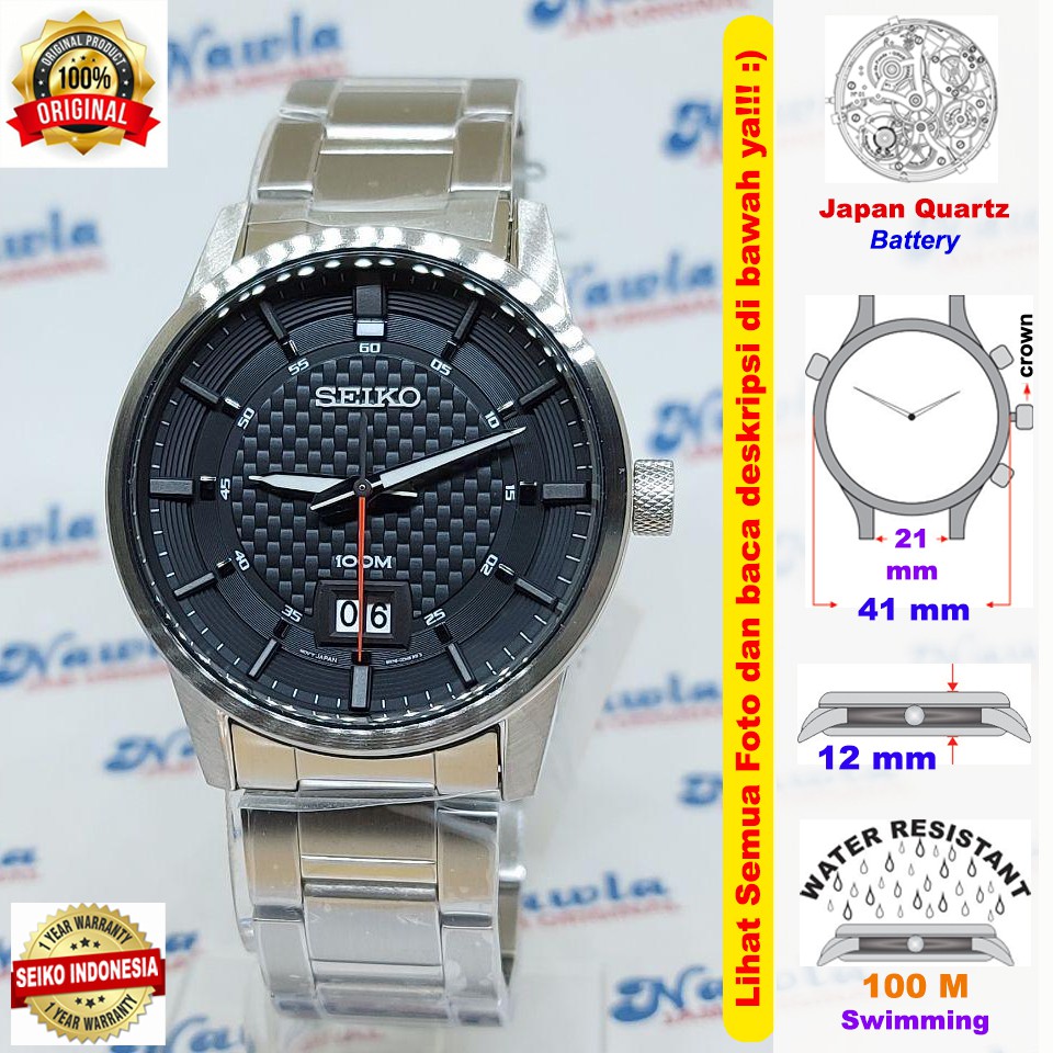 Seiko Quartz SUR269P1 Big Date Black Dial - Jam Tangan Pria SUR269