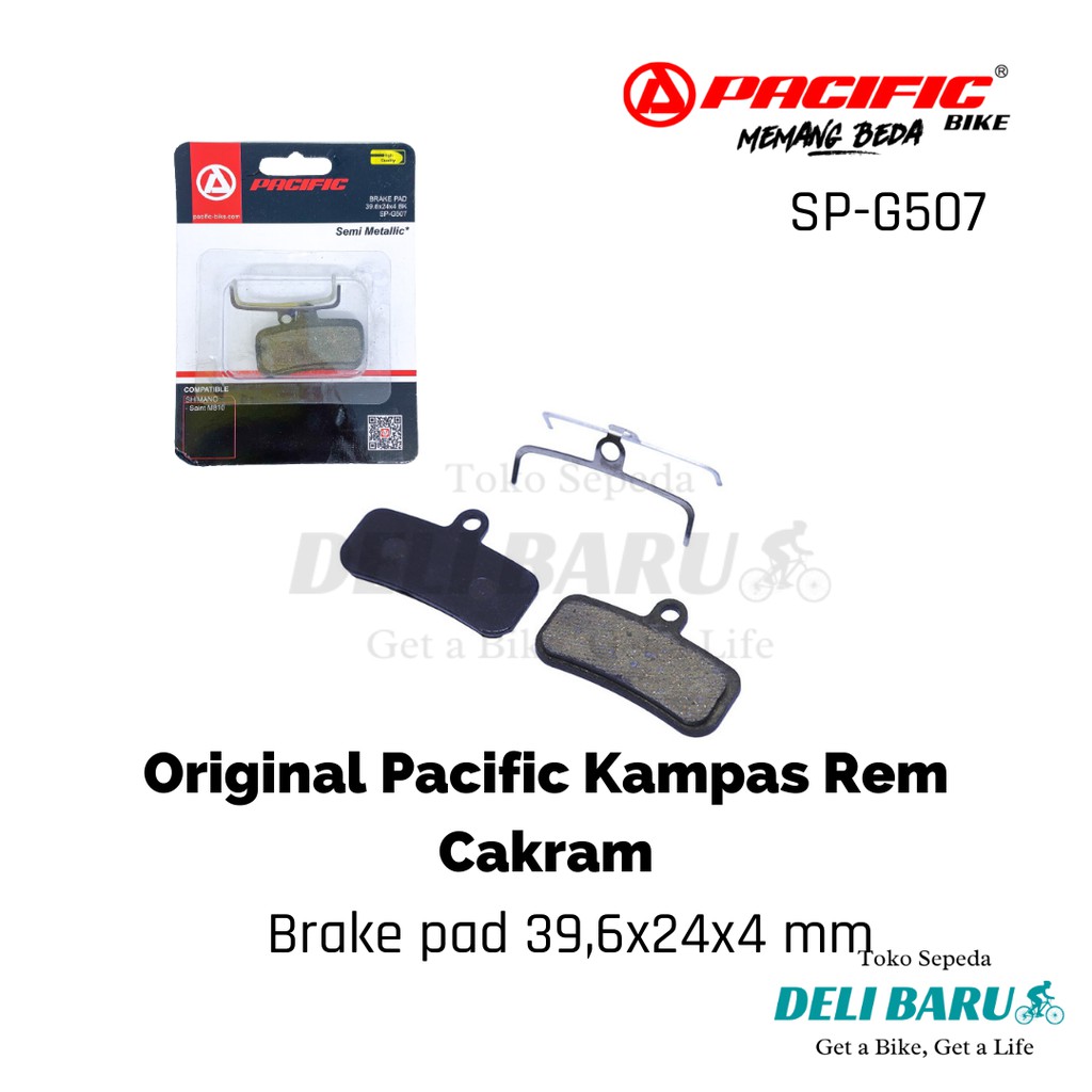 Kampas rem pacific 507 sepeda MTB model segi untuk cakram Shimano saint M810