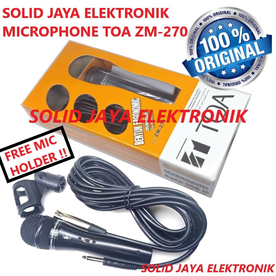 MIC MICROPHONE TOA ZM270 ZM-270 KABEL PROFESIONAL DINAMIC DYNAMIC MIK ZM-270 ZM 270 MIKROPHONE MIKROPON KABEL VOKAL VOCAL ASLI ORIGINAL TOA