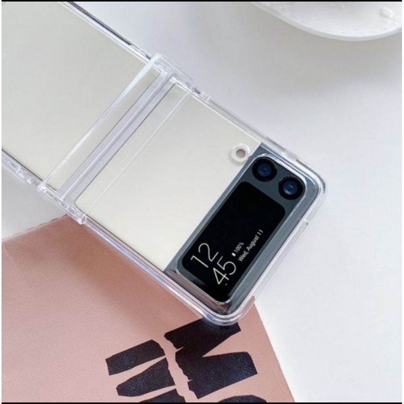 Samsung Z FLIP 3 hard case cover clear dengan pelindung engsel