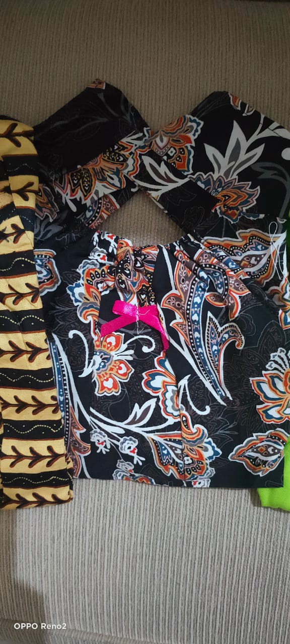 Dress Batik Anak Perempuan Tanpa Lengan Bunga Murah Cantik Lucu