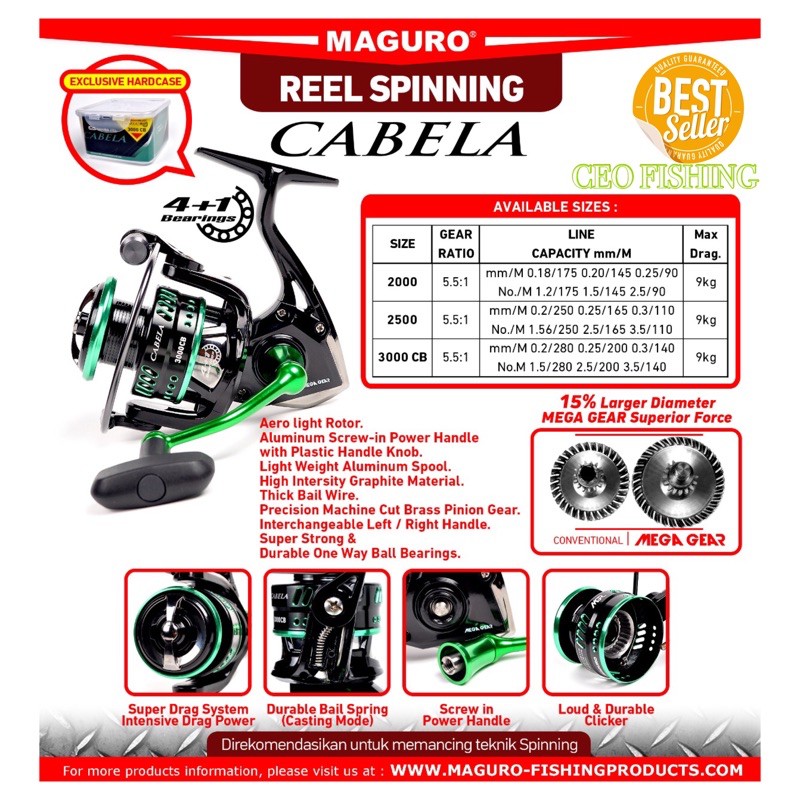 Reel Maguro Cabela 2000 | 2500 | 3000 CB