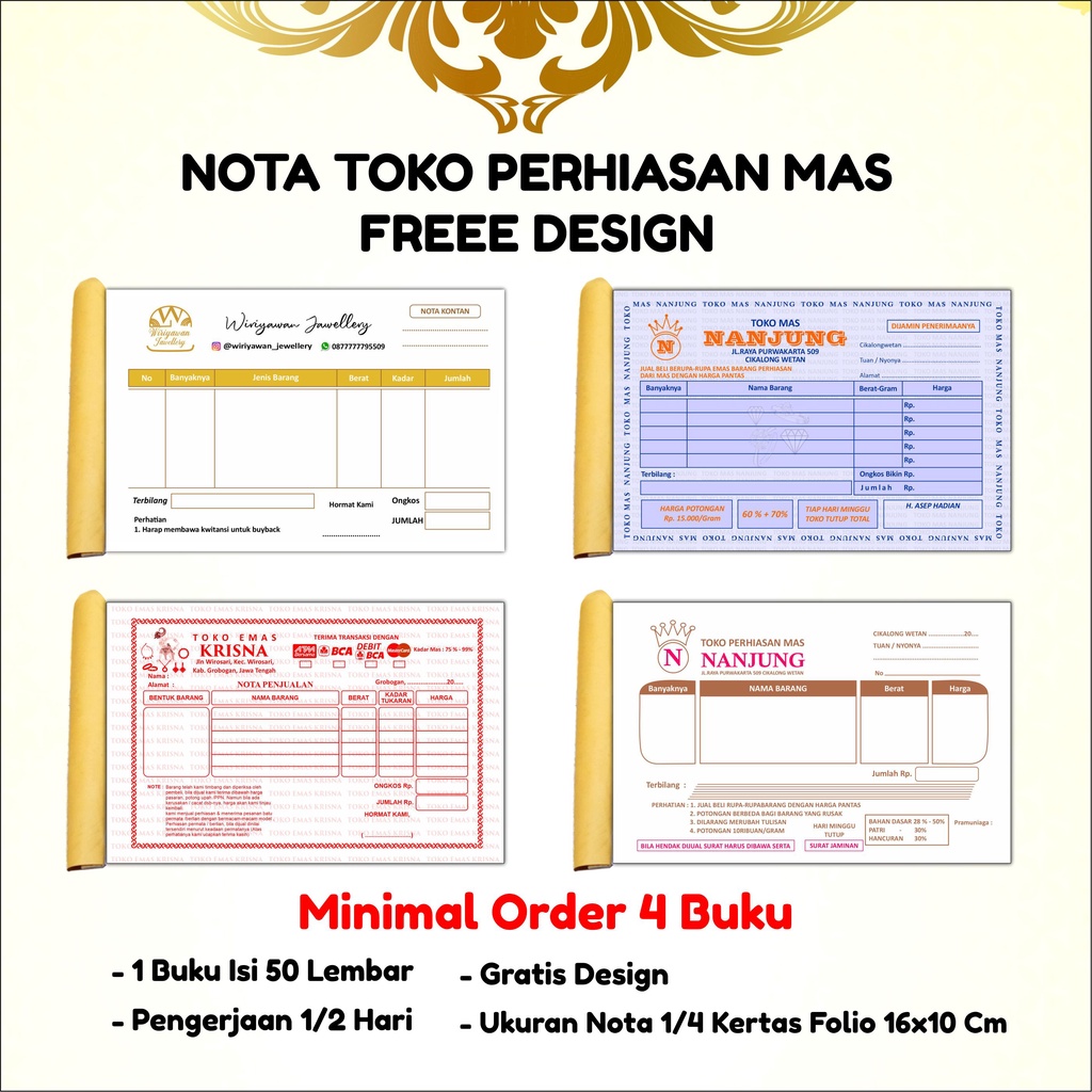 

NOTA TOKO MAS CUSTUM / NOTA TOKO FREE DESIGN