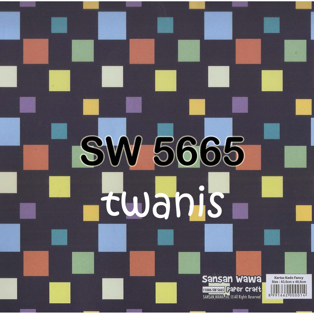 

30 LEMBAR KERTAS KADO SANWA BUNGKUS KADO KEMASAN BOX HAMPERS KOTAK-KOTAK SW 5665 BISA CAMPUR MOTIF