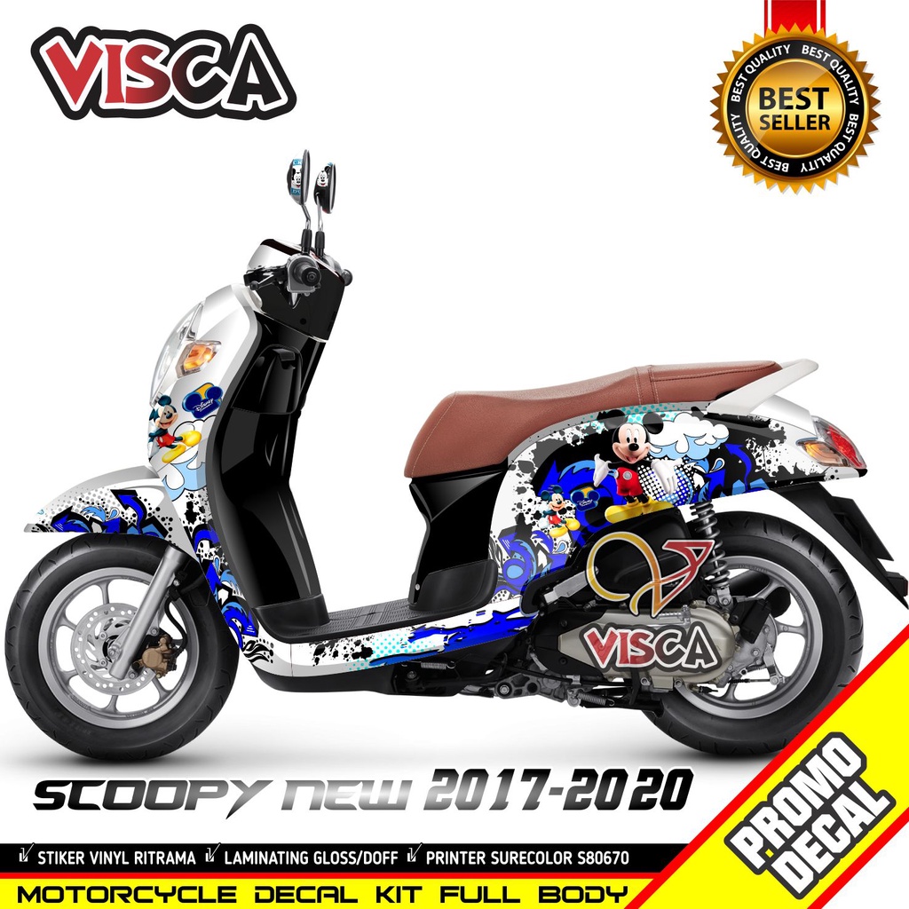 Decal Scoopy New 2018 2019 2020 Full Body Stiker Scoopy New 2018 2019 Full Body Mickey Mouse Type 2