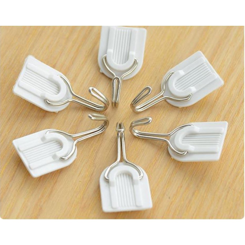 Isi 6 pcs Gantungan Hook Kail Barang Baju Tempel Dinding-yoyosoo