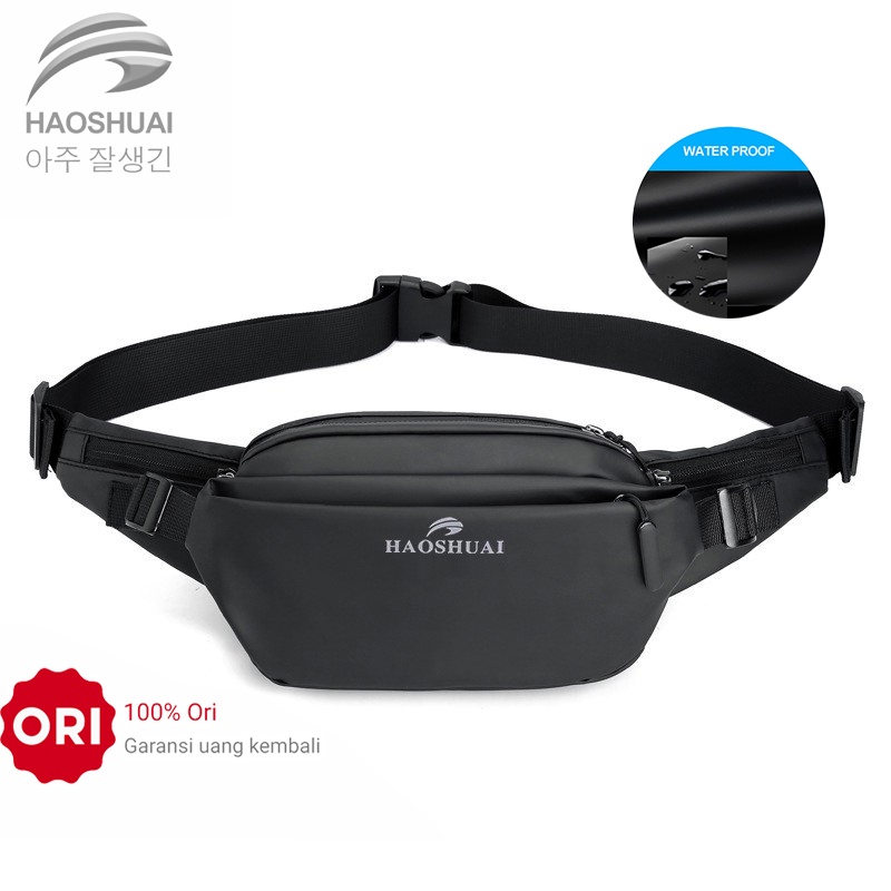 HAOSHUAI 1100-26 Tas Selempang Dada Pria Waistbag Anti Air Premium WK-SBY