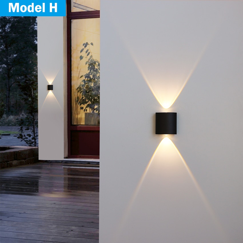 Lampu Hias Dinding Minimalis Modern Teras Indoor Outdoor 220V 6W 4W 2W Anti Air  TaffLED Lampu Hias Dinding LED Minimalis 4W 4 LED Warm White - B053 Warna Hitam Led Wall Lamp Aluminum Outdoor IP65 Waterproof Up Down Wall Light Bedroom