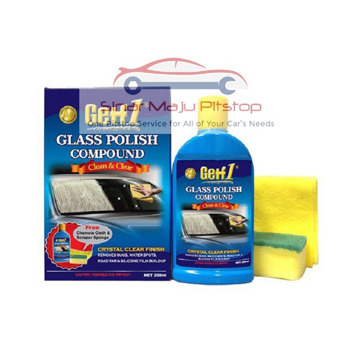 

Wax Cairan Penghapus Jamur Kaca Mobil - GETF1 GLASS POLISH COMPOUND 200 ML GRATIS LAP & SPONS