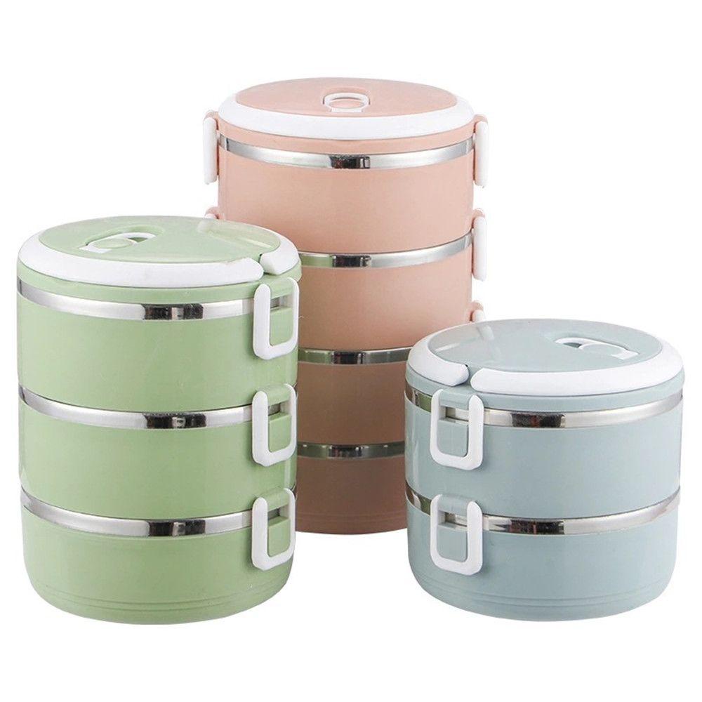 Solighter 1 /2/3Lapis Kotak Makan Portable 1/2/3lapis Stainless Steel Food Container