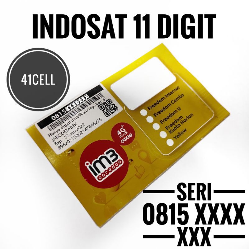 Nomor Cantik Indosat 11 Digit Kartu Perdana Prabayar Im 3 Ooredoo 4G LTE Murah 10 12