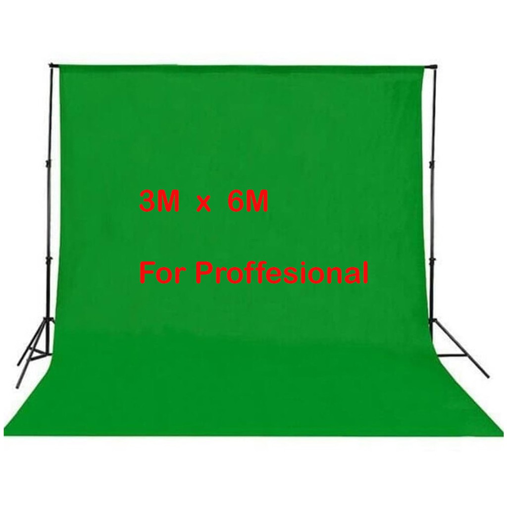 Kain Background Backdrop Green Screen Hijau Studio Foto 3x6 m