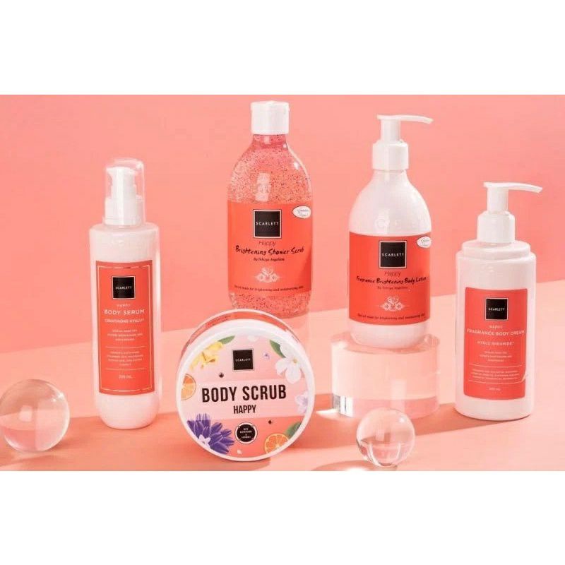 SCARLETT WHITENING HAPPY SERIES ORIGINAL BY FELICYA ANGELISTA - PAKET PEMUTIH BADAN BPOM