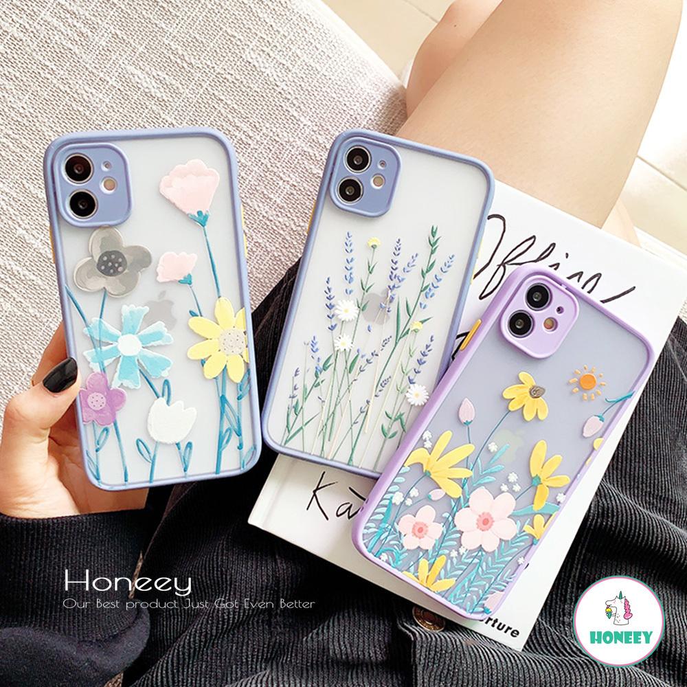 3D Relief Floral Phone Case for IPhone 12 11 Pro Max X XS