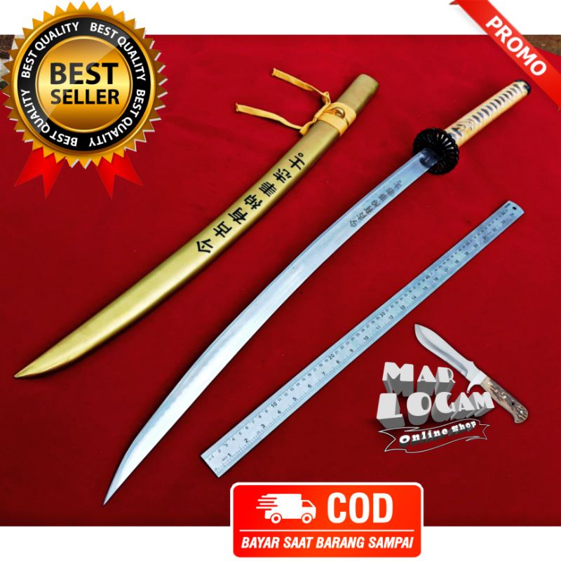 BISA COD !!! Katana thelast Ryujin Model RUNCING samurai murah warna GOLD