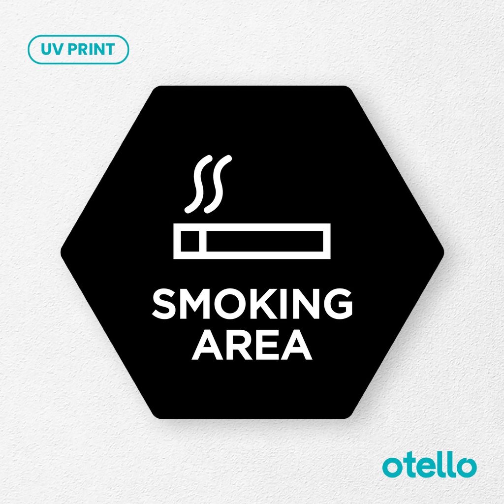 Smoking Area Signage Board Akrilik Tempel Dinding Papan Acrylic Restoran Dinding Petunjuk Toko Cafe