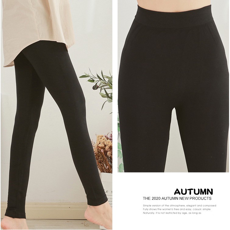 Leggings elastis hitam - Add fertilizer to increase 100kg high elasticity large size fat MM outer wear nine