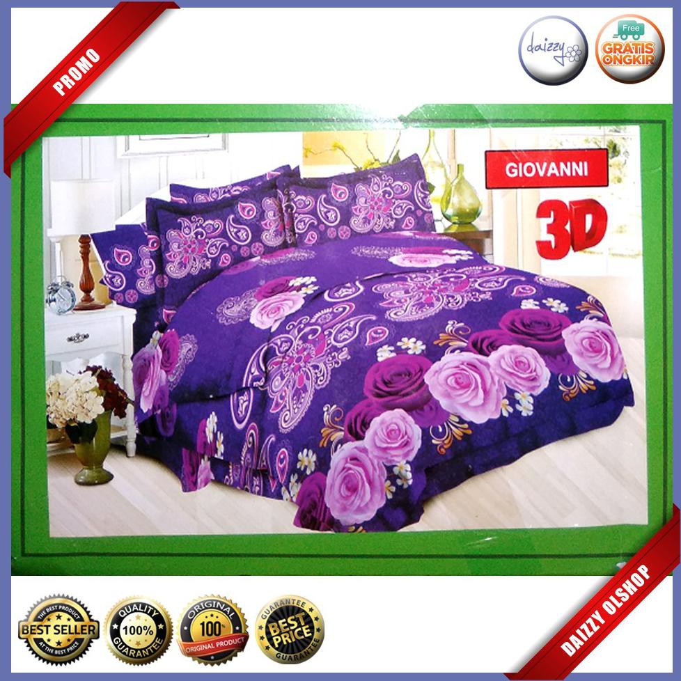 Sprei Bonita Giovanni No.1 King 180 Seprai Batik Bunga Mawar Pink Ungu BMSC738