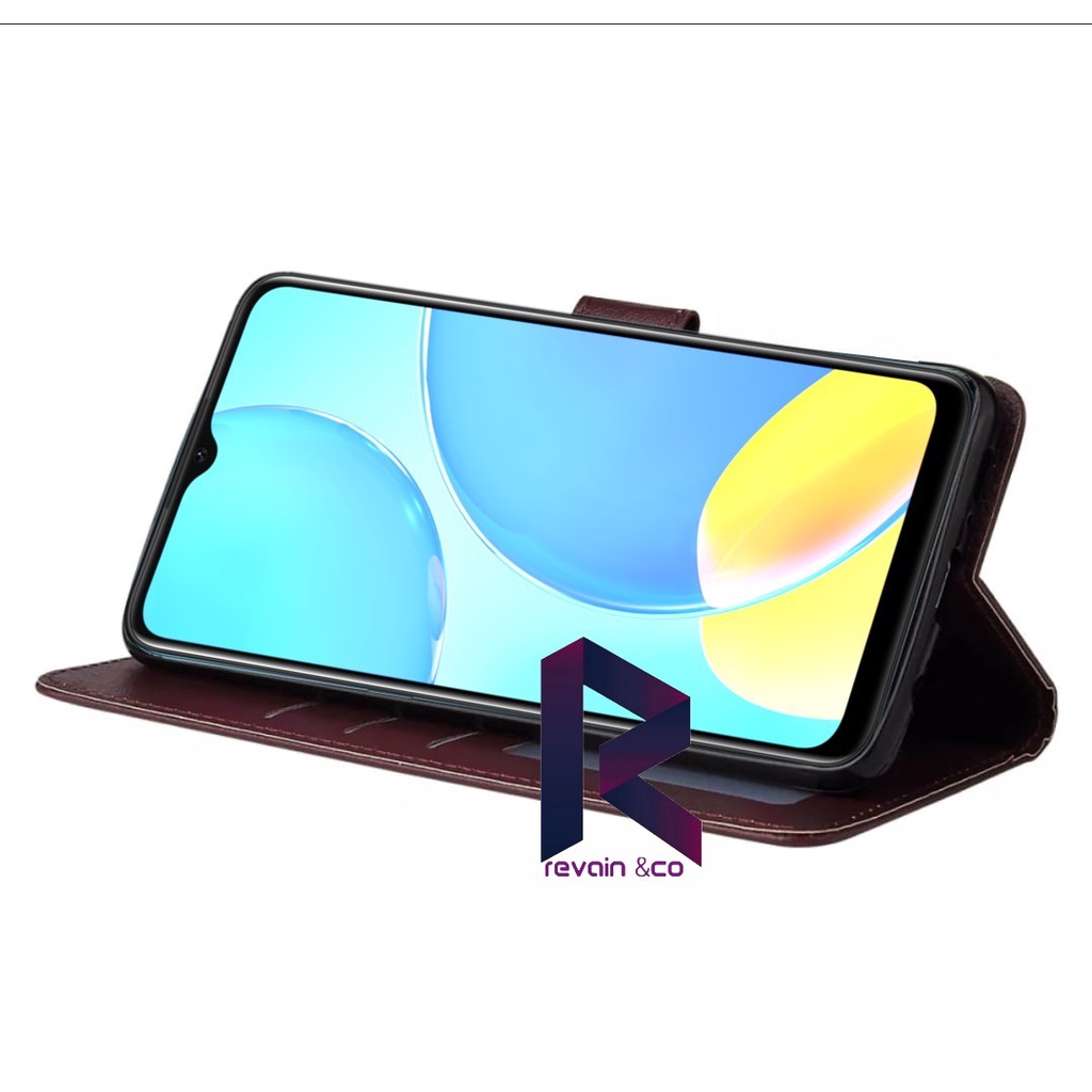 REALME C12 CASE DOMPET FLIP WALLET LEATHER KULIT PREMIUM SARUNG BUKA TUTUP FLIP CASE REALME C12