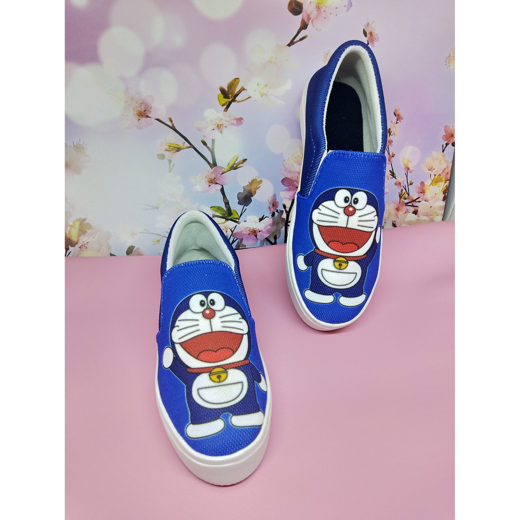 SEPATU WANITA SLIP ON DORAEMON DORAMI BEST SELLER MURAH - BIRU