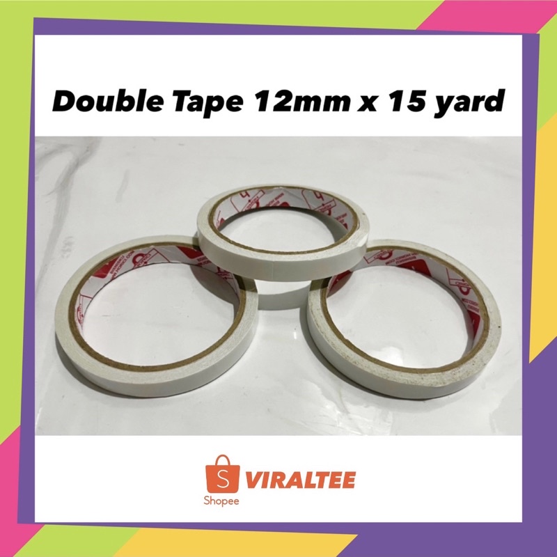 

Double Tape / Dobel Tip [ 12mm x panjang 15 yard ] Dabel Bening