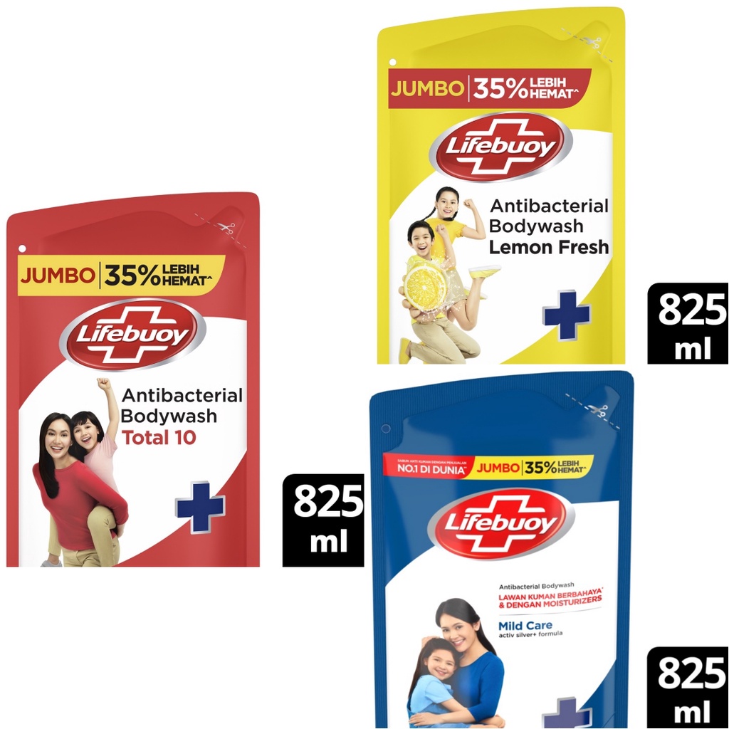 Lifebuoy Body Wash Total 10 | Mild Care | Lemon Fresh Refill 800ml