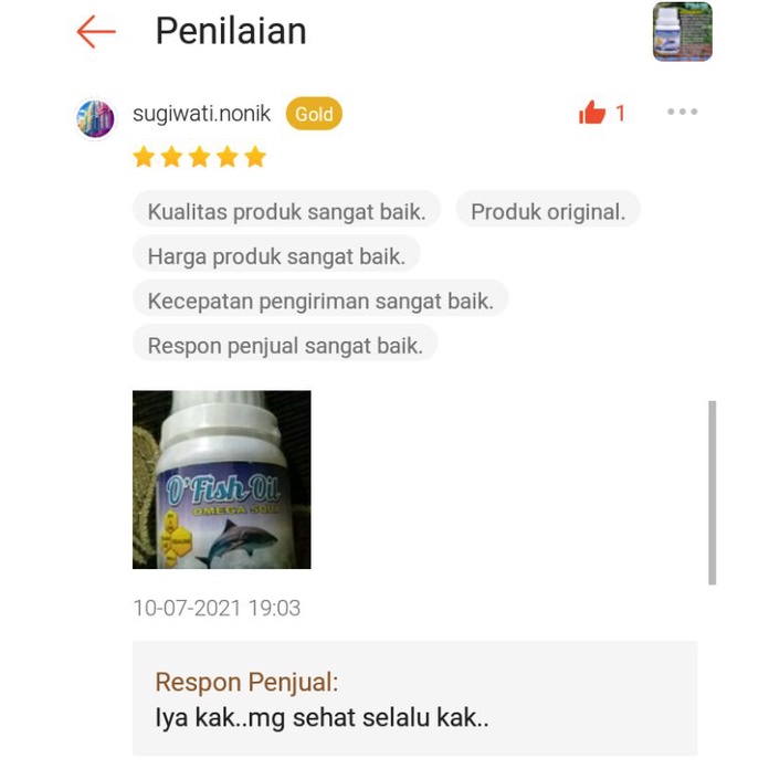 Kapsul Gemuk Penggemuk Badan OFish Oil Minyak Ikan Hiu Nutrisi cocok untuk anak hingga dewasa. Anak makan lahap otak cerdas