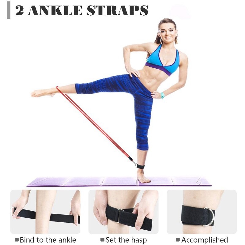 Fitness Latex Resistance Bands 11 SET Lengkap / TaffSPORT Tali Stretching Pilates Tube Yoga You Can Do It 11 Set - R11 Warna Multi Warna / Karet Fitness / Spring Fitness / fitnes / pitnes / Alat Fitness / Alat fitnes / Olahraga Fitness / Olah Raga