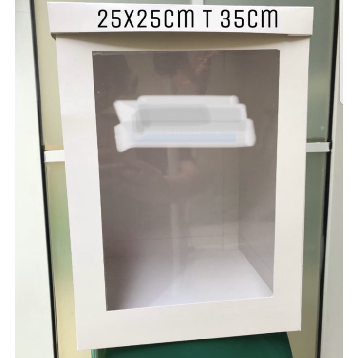 

Dus putih tinggi 25x25x35 cm cakr box tinggi