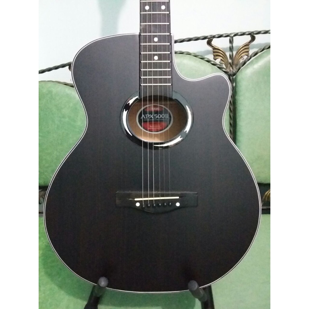 Gitar Akustik Yamaha Tipe APX-500 Warna Hitam Doff Trusrod Sunkay Senar String Murah Jakarta