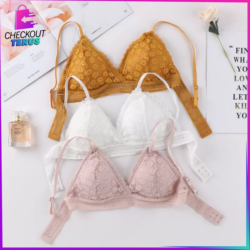 CT P69 P70 Bra Cup Segitiga Tanpa Kawat Pakaian Dalam Wanita BH Olahraga BH Push Up Renda BH Wanita Sexy Pakaian Dalam Wanita