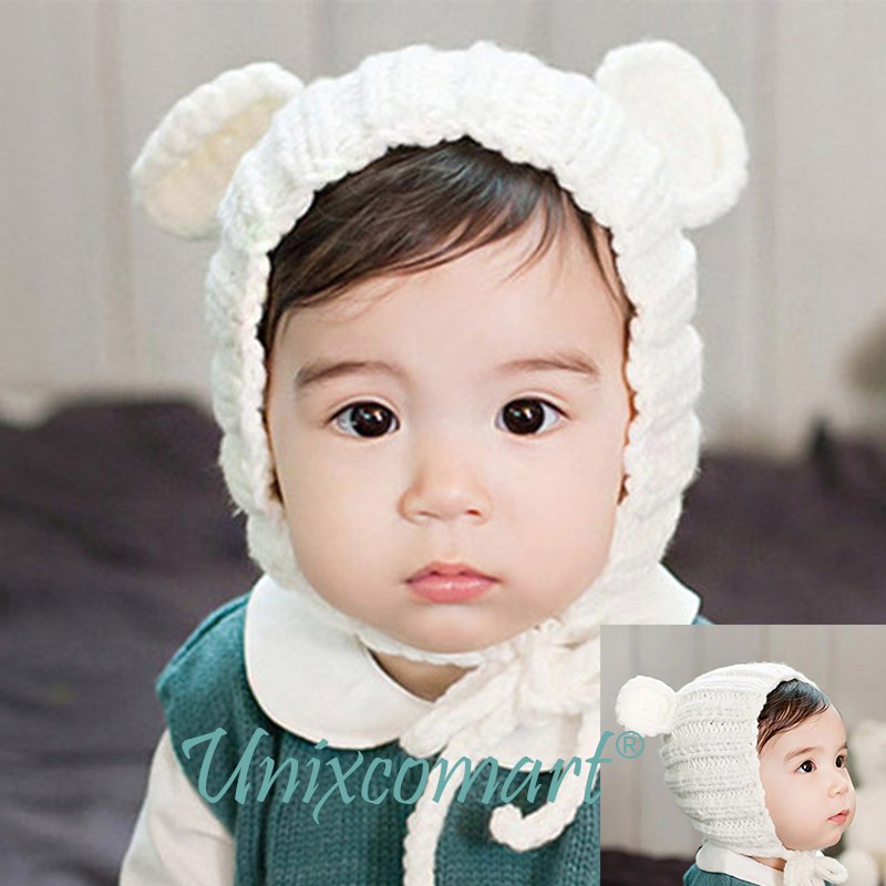 Topi Kupluk Anak Bayi Rajut BONNET MOUSE Ears Cap Topi Kupluk Anak Bayi Rajut