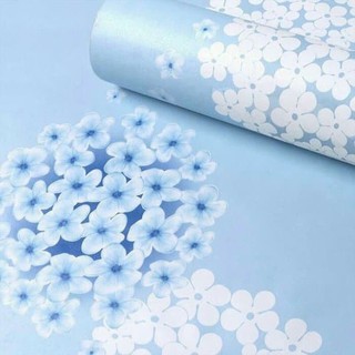 Wallpaper Sticker Tembok Elegan Bunga Dandelion Biru Walpaper Dekorasi