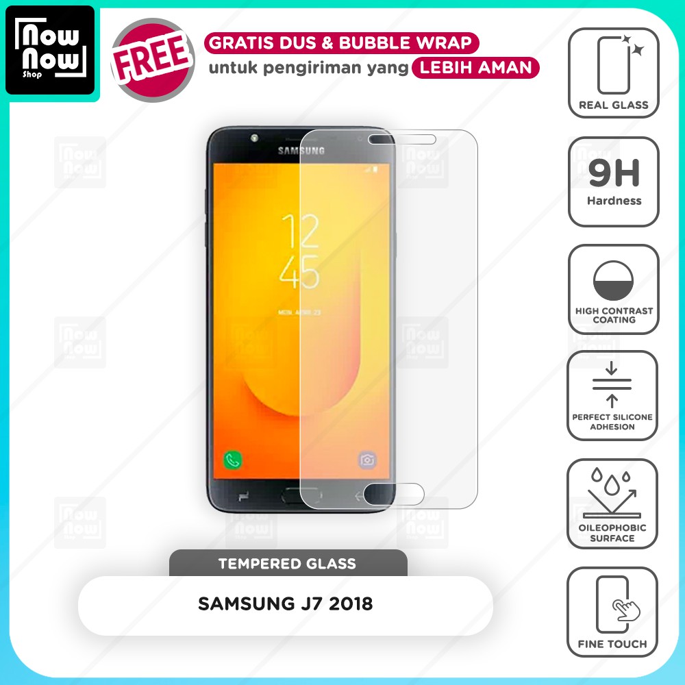 Tempered Glass Anti Gores Samsung J7 2018 Screen Guard Protector 9H Kaca Temperglass