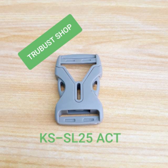 Kunci sodok slot buckle acetal 2.5cm warna abu jual ecer per 1pc