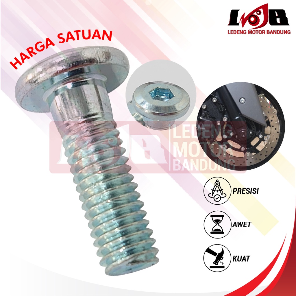 Baut Cakram  Disc Brake Diameter 8 Piringan Motor Matic Bebek Sport