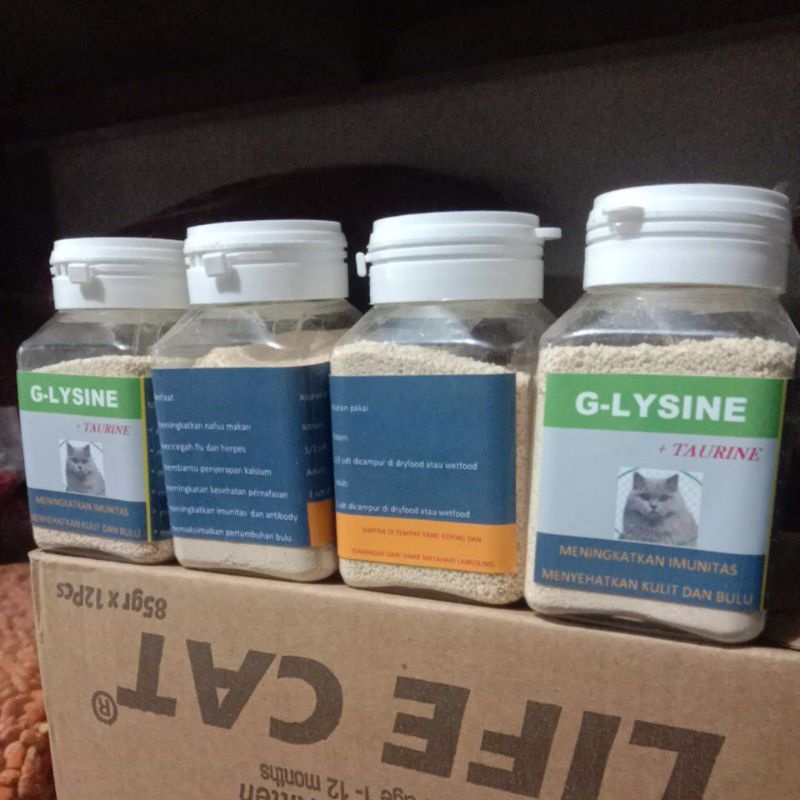 G-LYSINE plus TAURINE VITAMIN KUCING NAFSU MAKAN IMUNITAS KULIT BULU