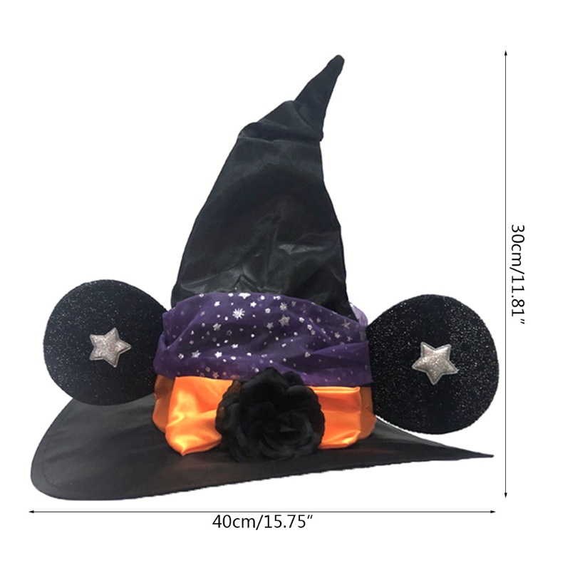 Topi Penyihir Warna Hitam Untuk Kostum Cosplay Halloween