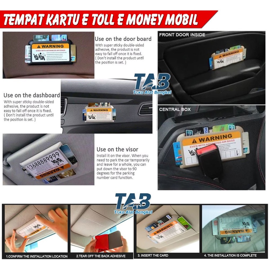 Tempat Kartu E Toll Tiket Kartu Parkir Mobil / Car Toll Card Holder