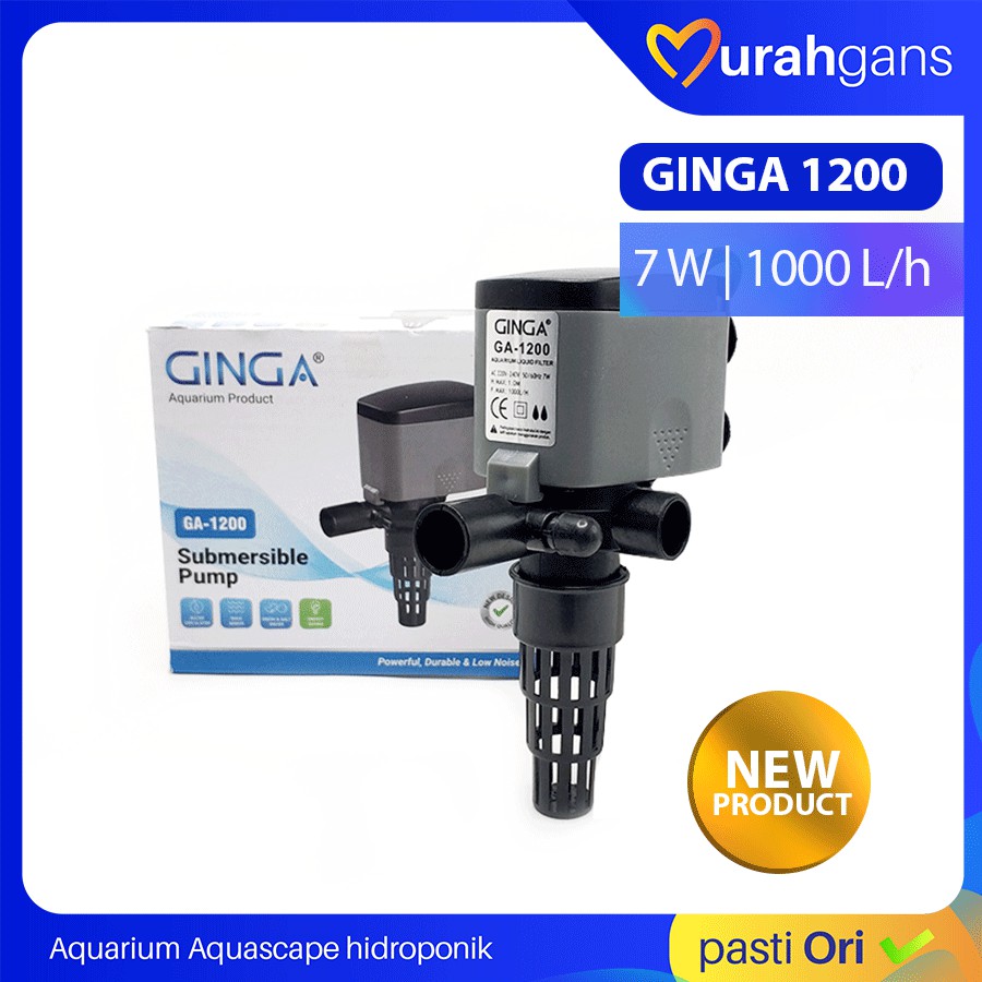 Pompa Aquarium Kolam Celup GINGA GA 1200 Low Watt