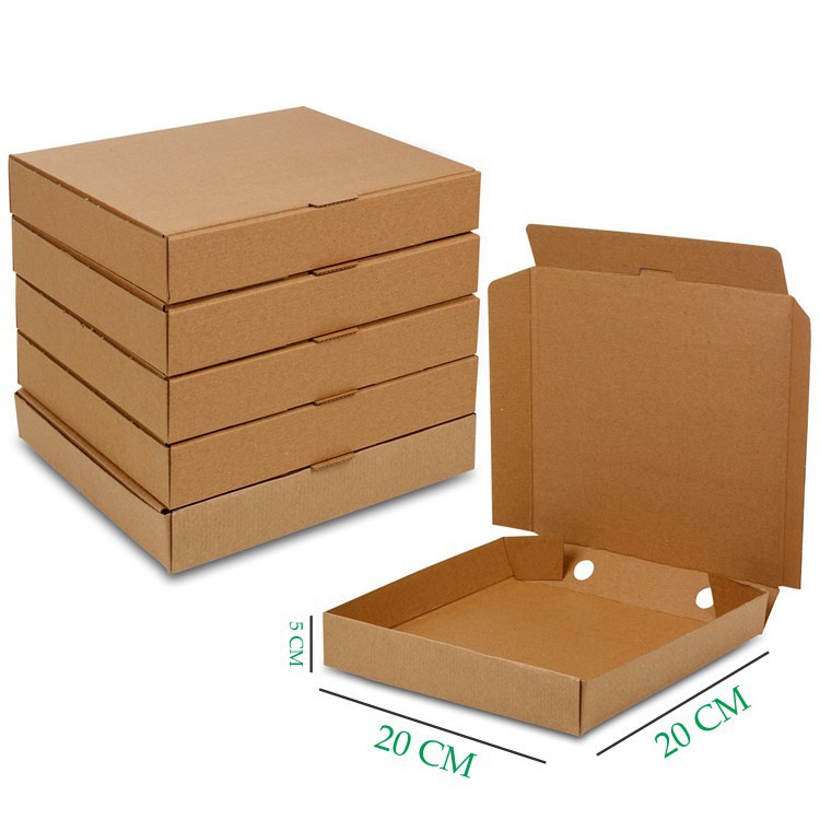 Box Kardus Hampers Pizza Packing Baju Distro Box Kemasan 20X20X5 Coklat Polos Isi 10 Pcs