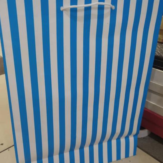 

Flash Sale paper bag polio salur garis biru termurah&terlaris isi 12pcs