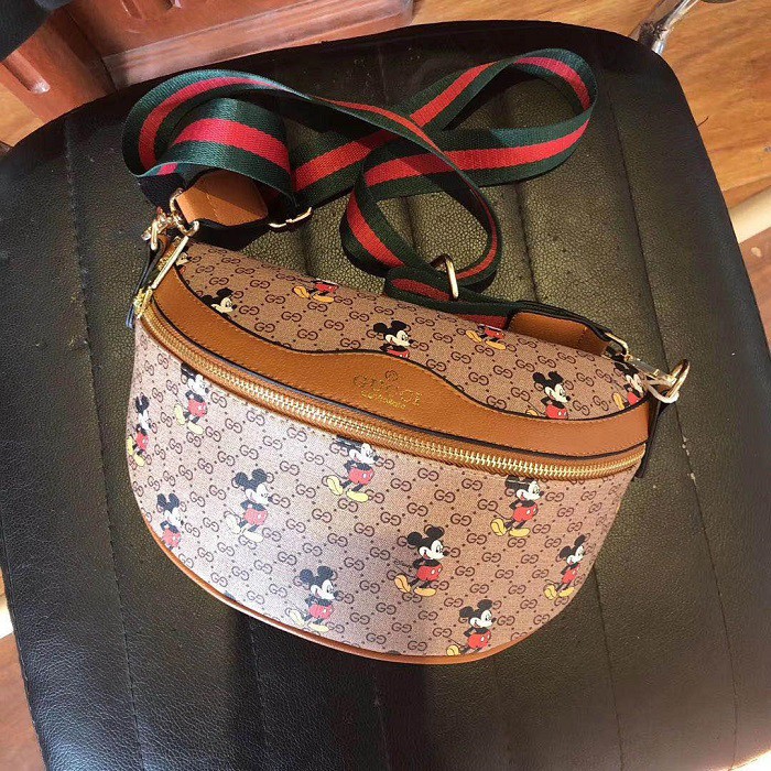 SL0421 Gucci Mickey Monogram Stripe Strap Tasbatam_Lowprice
