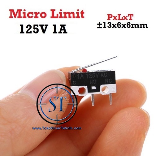 Micro Limit Switch 3 Pin 125V 2A / 1A 125V Saklar Mouse Mini Tekan Kecil Push Button SPDT