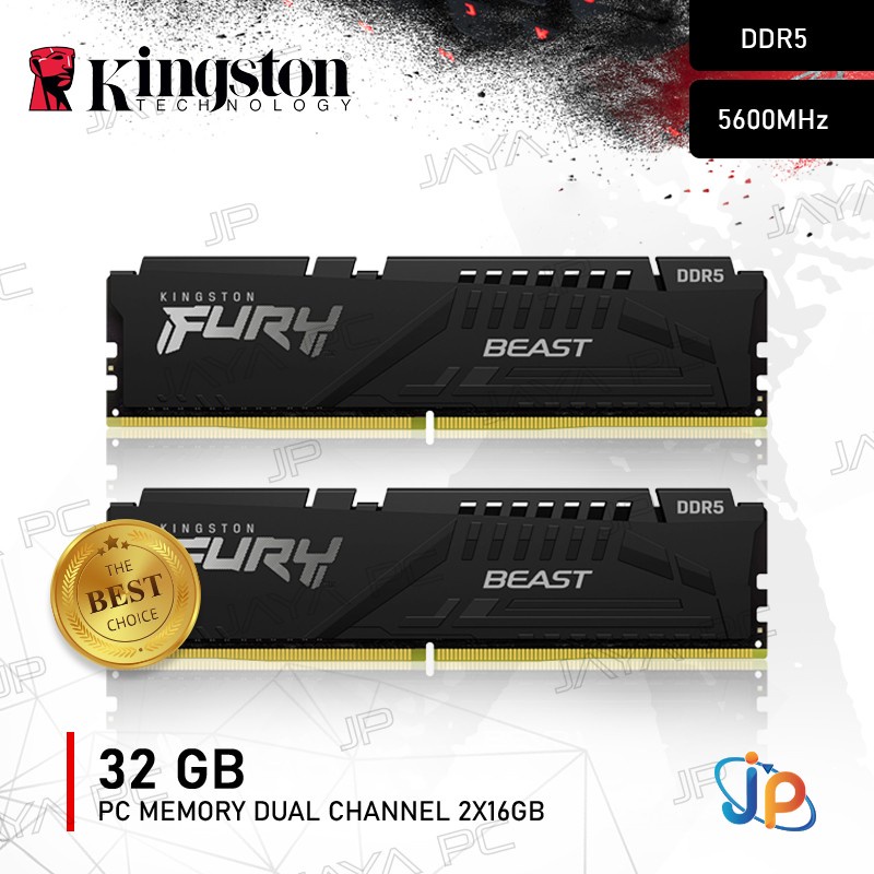 Memory Kingston Fury Beast PC44800 5600Mhz DDR5 32GB - 2x16GB Ram