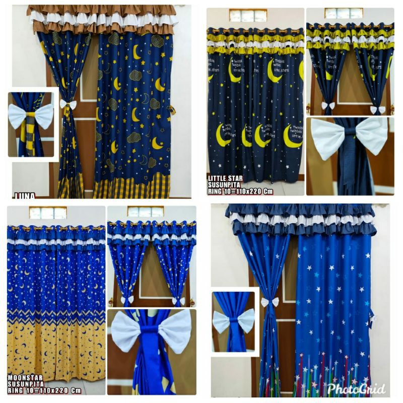 Gorden Pita Rumbai Susun Ring 10 motif bulan bintang Best Seller ataya sprei