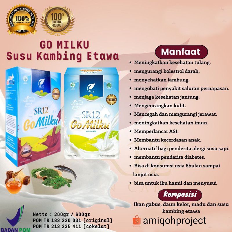 

GO MILKU SR12 SUSU KAMBING ETAWA HALAL BPOM