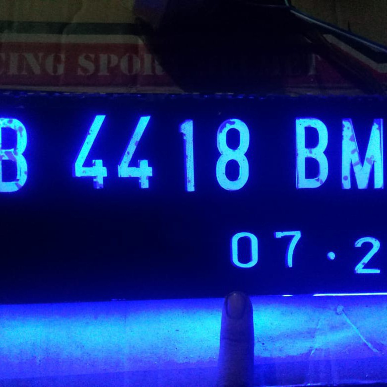 PlatNomorPolisiMotor"Acryhlic+Lampu"