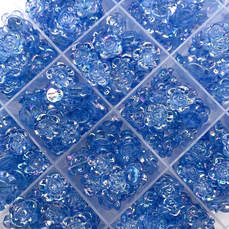 50pcs / lot Manik-Manik Spacer Bunga Bahan Akrilik AB 12mm Untuk DIY Perhiasan Handmade